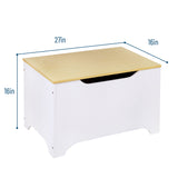 Modern Toy Box - White w/ Natural