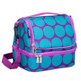 Big Dot Aqua Two Compartment Lunch Bag