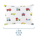 Trains, Planes & Trucks 100% Cotton Flannel Pillowcase - Toddler