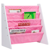 Sling Bookshelf - White w/ Pink