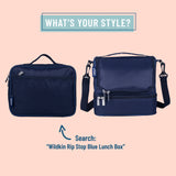 Rip-Stop Blue Two Compartment Lunch Bag