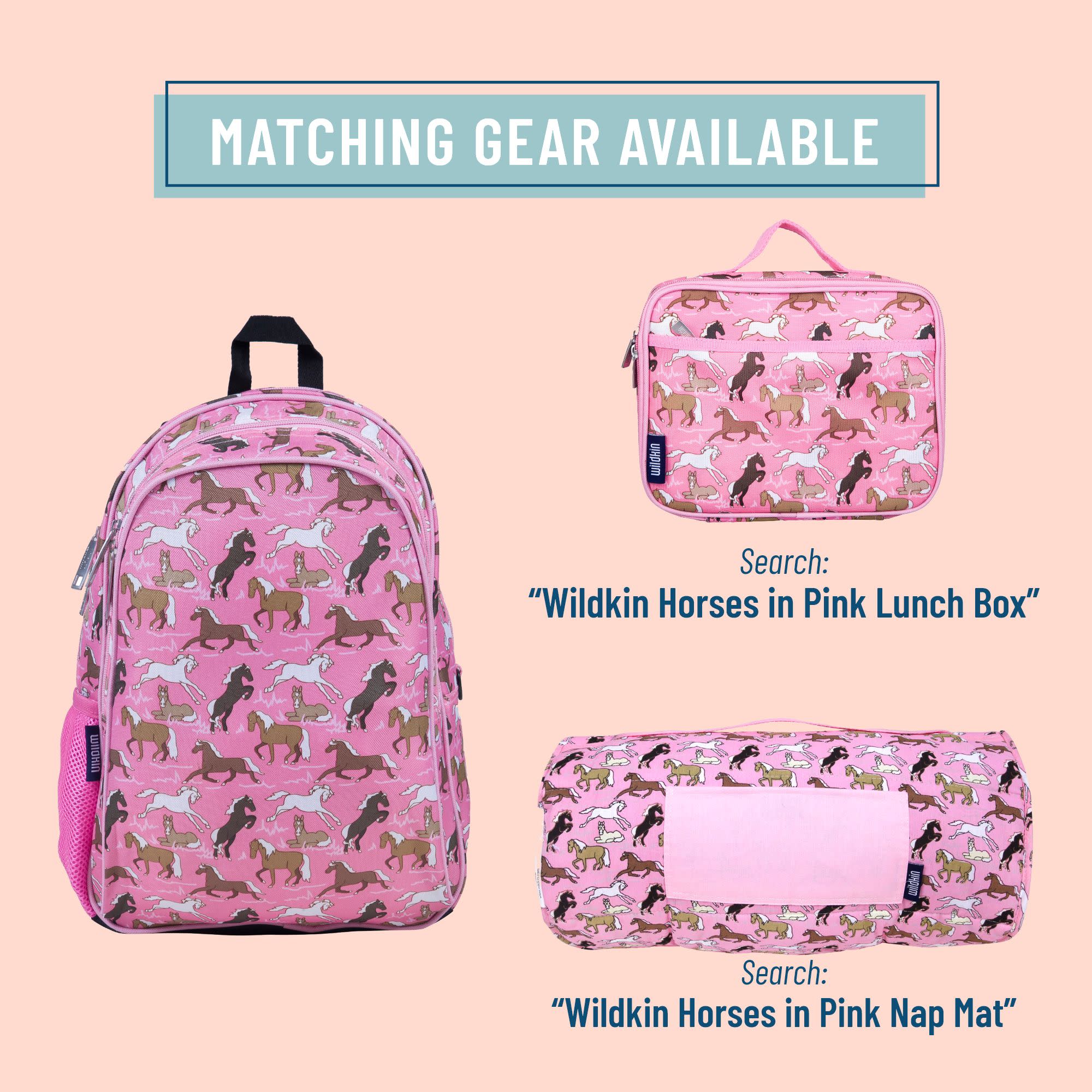 Horses in Pink 15 Inch Backpack