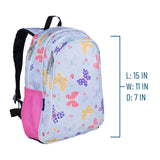 Butterfly Garden Blue 15 Inch Backpack