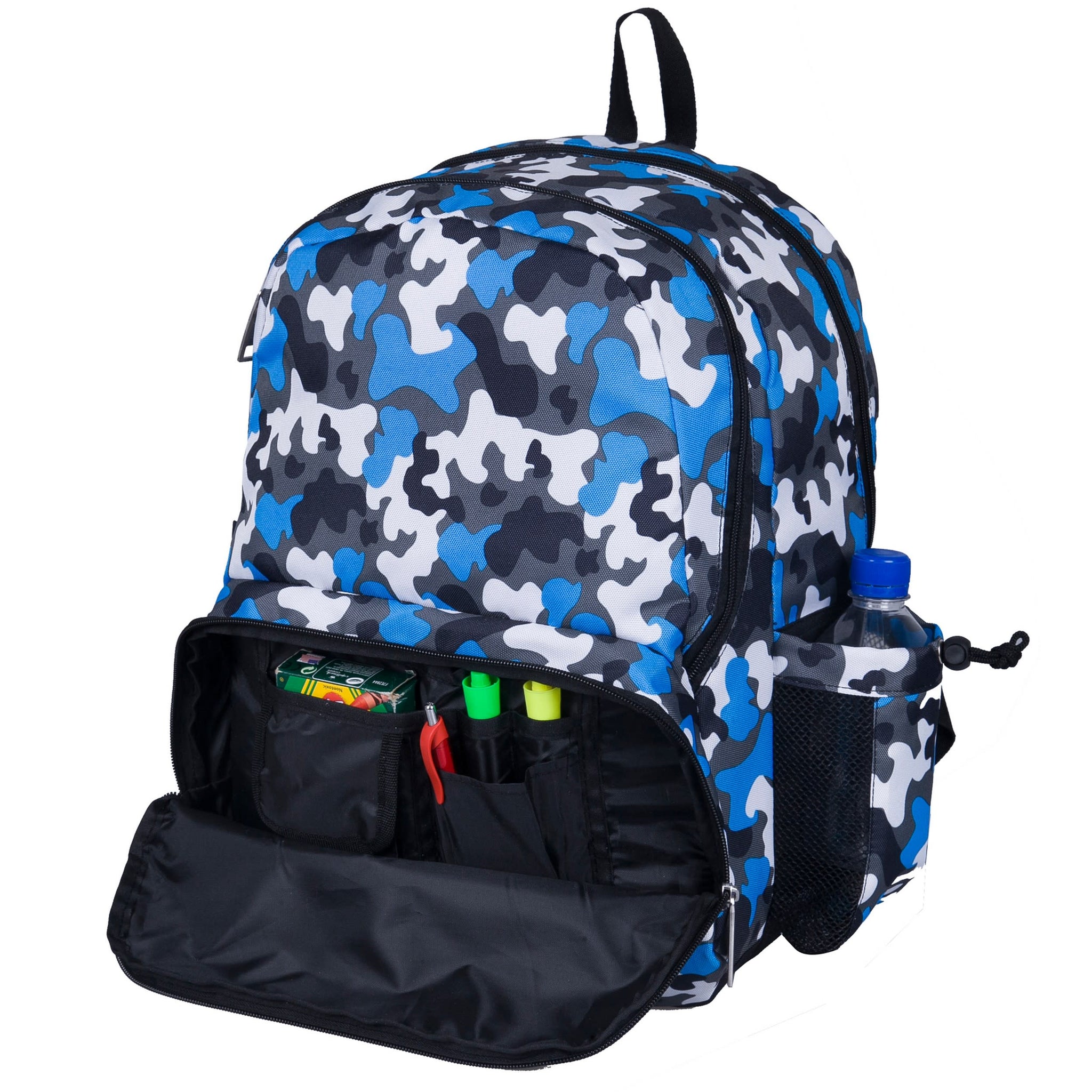 Blue camo bookbag hotsell