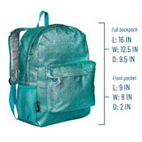 Blue Glitter 16 inch Backpack