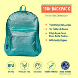 Blue Glitter 16 inch Backpack