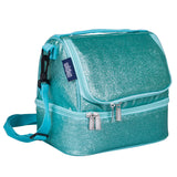 Blue Glitter Two Compartment Lunch Bag