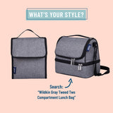 Gray Tweed Lunch Bag