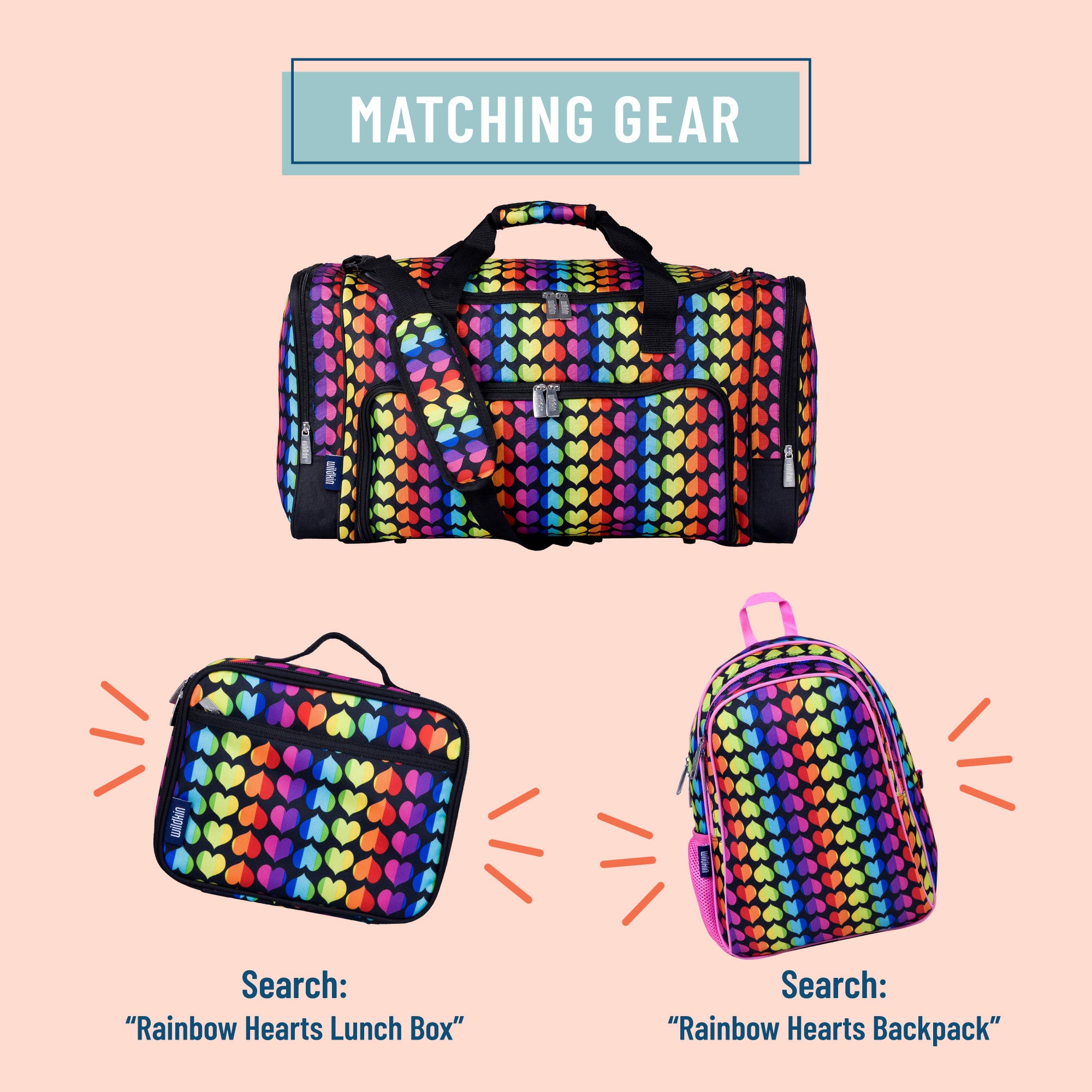 Girls Rainbow Duffle Bag Set/rainbow Duffel Bag/kids Travel 