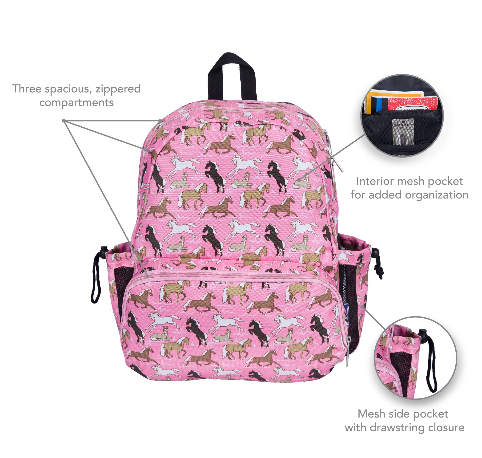Wildkin Horses in Pink Kickstart Messenger Bag