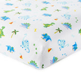 Dinosaur Land 100% Cotton Flannel Fitted Crib Sheet