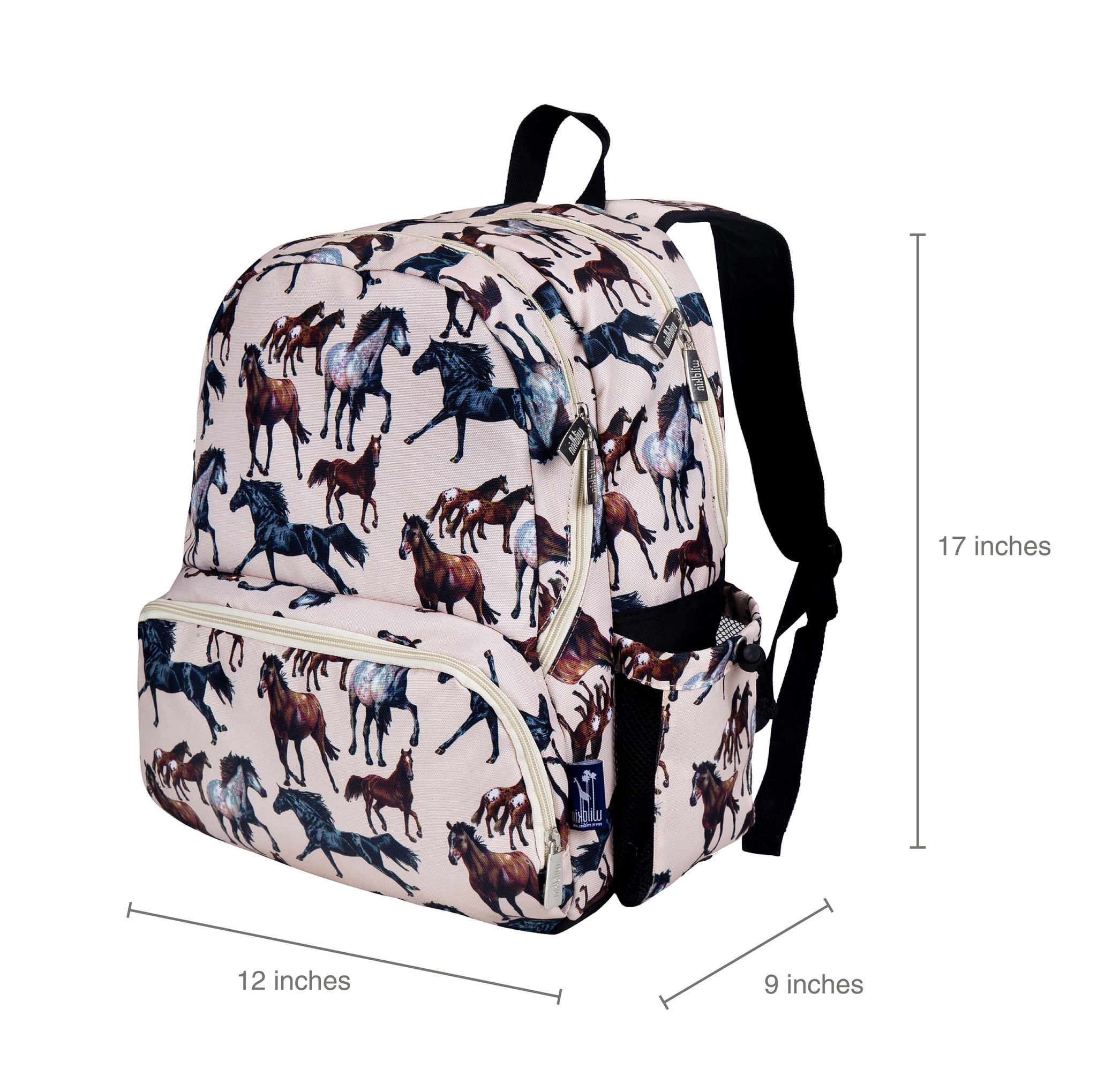 Wildkin 16 Inch Horse Dreams Backpack Lunchbox Set, Monogram