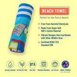 Trains, Planes & Trucks 100% Cotton Beach Towel