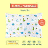 Dinosaur Land 100% Cotton Flannel Pillowcase - Standard