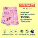 Horses Plush Baby Blanket