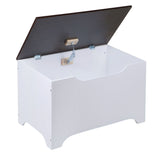 Modern Toy Box - White w/ Espresso