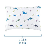 Shark Attack 100% Cotton Hypoallergenic Pillowcase - Toddler