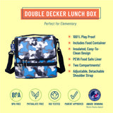 Blue Camo Two Compartment Lunch Bag