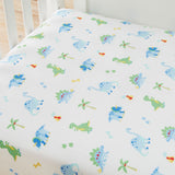 Dinosaur Land 100% Cotton Fitted Crib Sheet