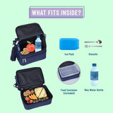 Rip-Stop Blue Two Compartment Lunch Bag