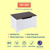 Modern Toy Box - White w/ Espresso