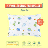 Dinosaur Land  100% Cotton Hypoallergenic Pillowcase - Toddler