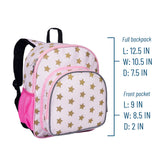 Pink and Gold Stars 12 Inch Backpack