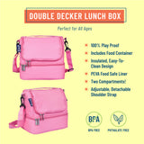 Flamingo Pink Two Compartment Lunch Bag