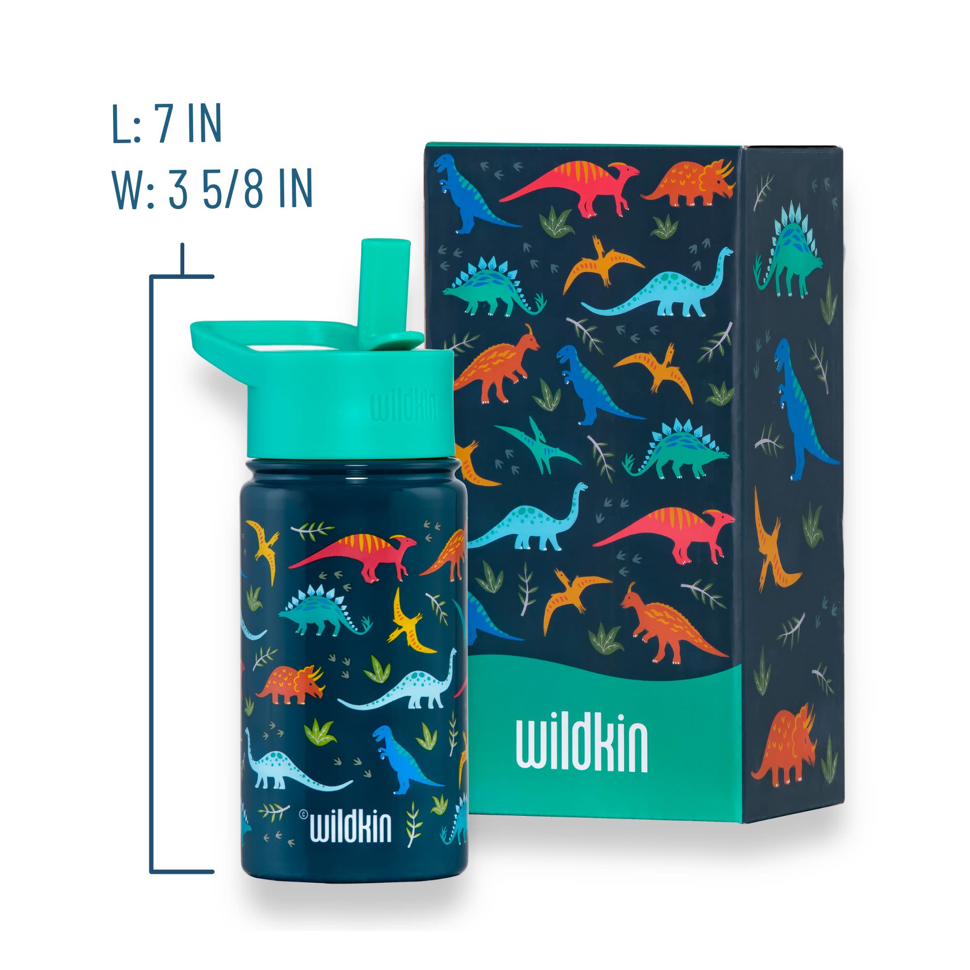 Wildkin - Jurassic Dinosaurs 14 oz. Stainless Steel Water Bottle