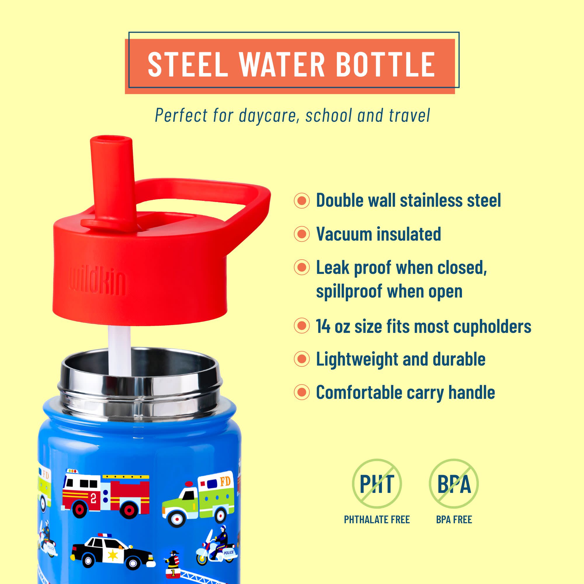 Heroes 14 oz Stainless Steel Water Bottle — Bird & Bean