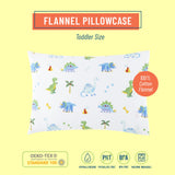 Dinosaur Land 100% Cotton Flannel Pillowcase - Toddler