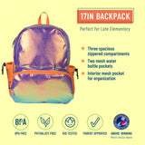 Orange Shimmer 17 inch Backpack