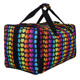 Rainbow Hearts Weekender Duffel Bag