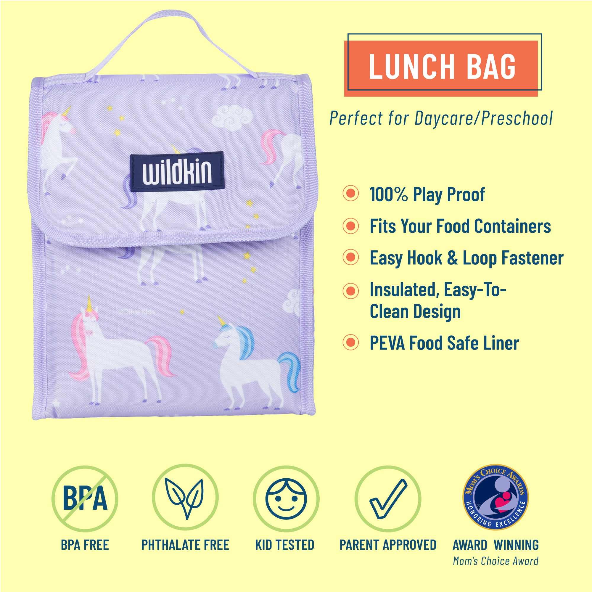 Wildkin Unicorn Lunch Box - Purple