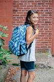 Chevron Blue 17 Inch Backpack