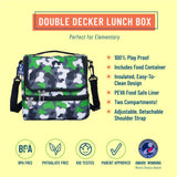 Green Camo Two Compartment Lunch Bag