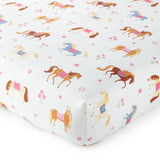 Horses 100% Cotton Fitted Crib Sheet