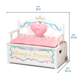 Princess Bench Seat w/ Storage - White