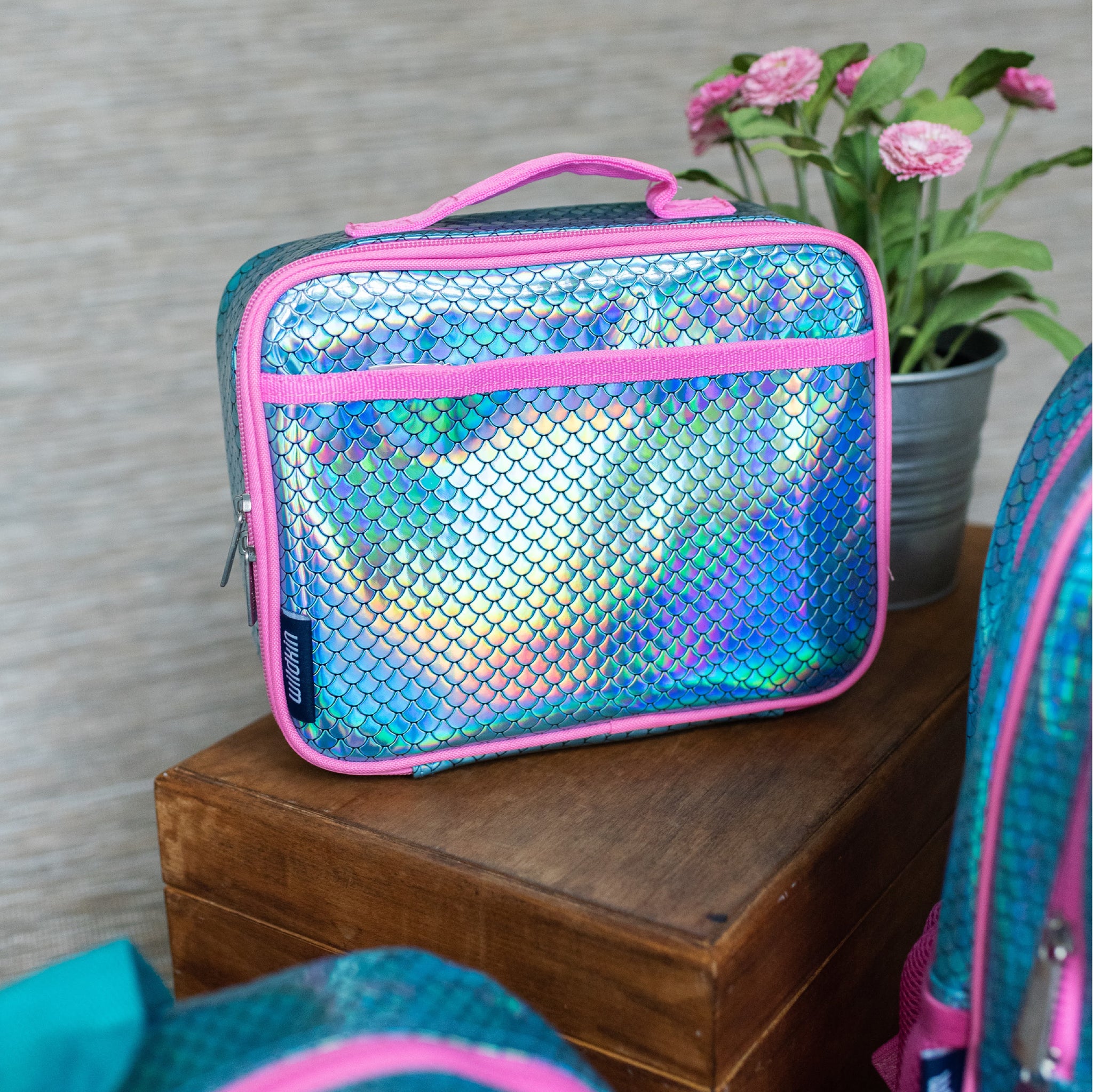 Mermaid Scales Two Compartment Lunch Bag Blue