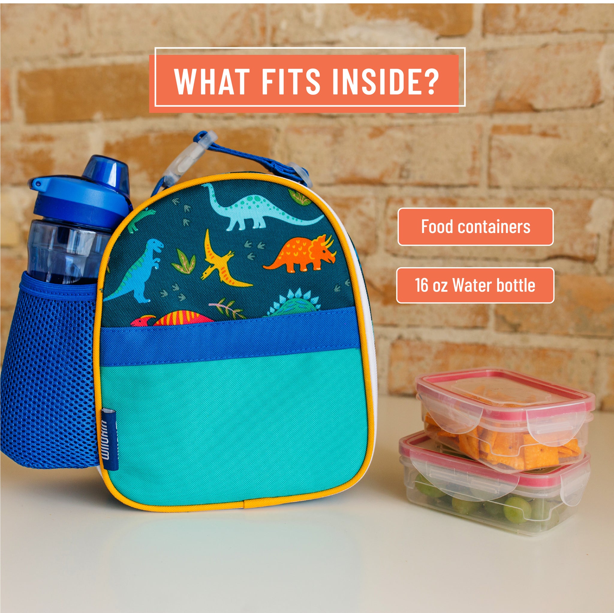 Wildkin Jurassic Dinosaurs Two Compartment Lunch Bag