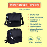 Rip-Stop Black Two Compartment Lunch Bag