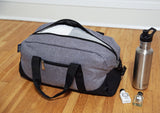 Gray Tweed Overnighter Duffel Bag