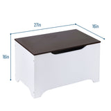 Modern Toy Box - White w/ Espresso