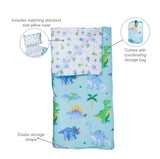 Dinosaur Land Microfiber Sleeping Bag w/ Pillowcase