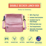 Pink Glitter Two Compartment Lunch Bag