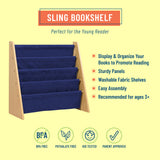 Sling Bookshelf - Natural w/ Blue