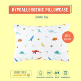Jurassic Dinosaurs 100% Cotton Hypoallergenic Pillowcase - Toddler