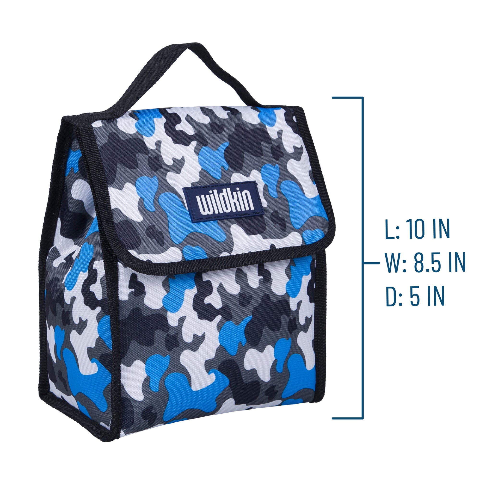 Wildkin Kids Insulated Lunch Box Bag (Blue Camo)