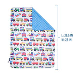 Trains, Planes & Trucks Plush Baby Blanket