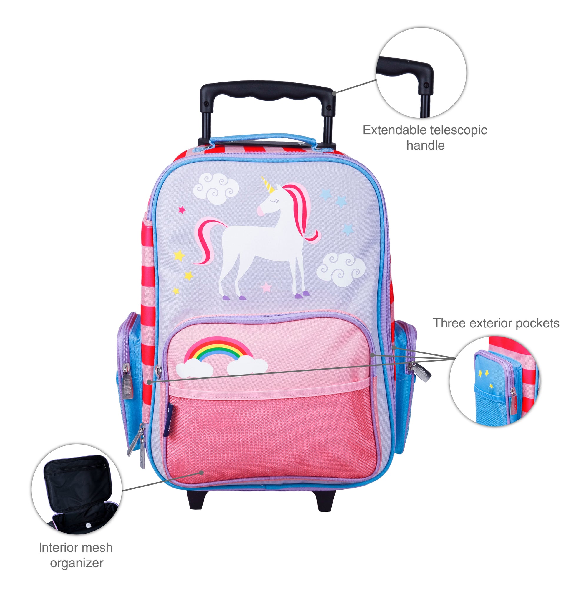 Wildkin Kids Rolling Suitcase|Kids Suitcase|Luggage for Kids-Unicorn